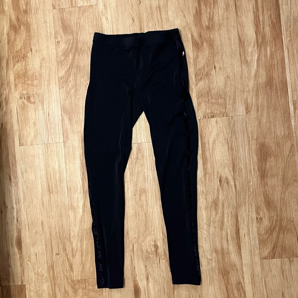 Men’s Yumiko tights black with black velvet side stripes size medium